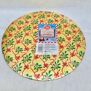Vintage Christmas Holiday Cake Board, nowa w opakowaniu, 10 cali średnicy