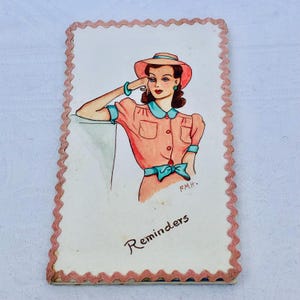 1940s Vintage Hand Painted, Handmade Notebook, Signed Dated 1944, Make Do & Mend.