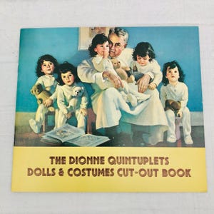 Copie vintage de 1984 du livre découpé original de poupées et costumes Dionne quintuplées des années 1930.