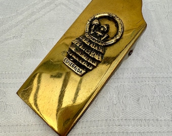 Vintage Brass, Esmeralda, Crinoline Lady, Oversized Paper Clip, Retro Office Decor.