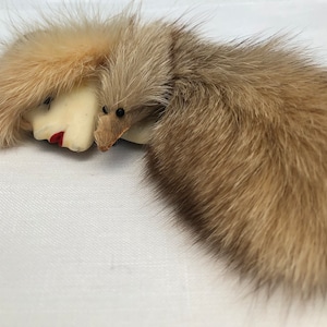 1980s Vintage Handmade, Art Deco Style Brooch, Lady In Fur Hat