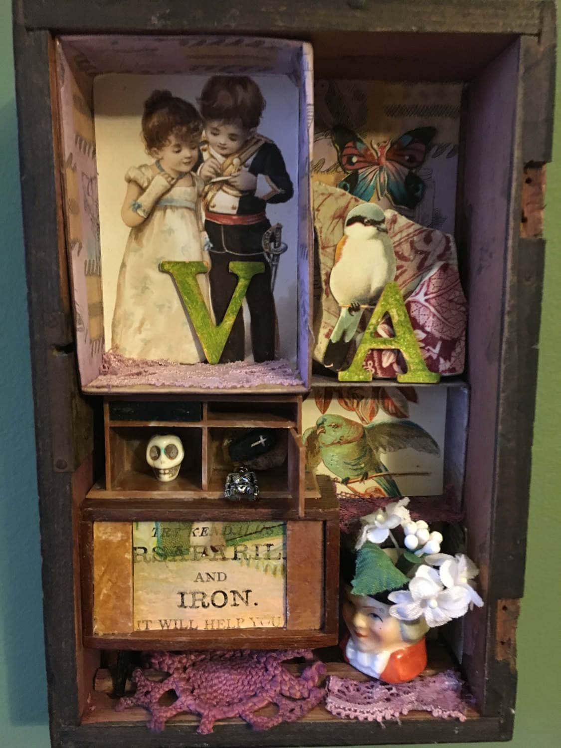 Mixed Media Victorian Shadow Box