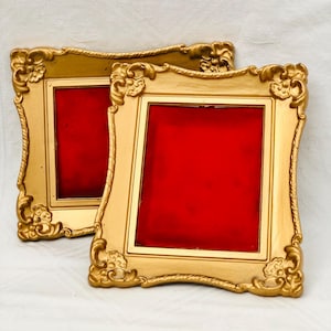 Midcentury Pair, Regency Style, Ornate Gold-Tone, Composition Picture Frames.