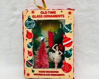 Caja de ensamblaje de Navidad hecha a mano vintage, Hada de Azúcar.