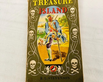 Vintage 1953, Puffin Paperback Copy Of Treasure Island By R. L. Stevenson.