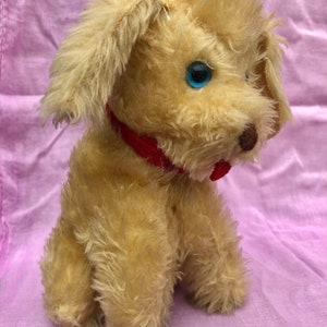 1960s Vintage Plushie Poodle, Stuffed Retro Toy Dog
