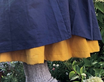 Long mustard yellow winter petticoat