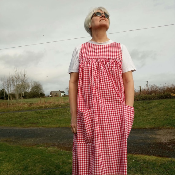 Robe chasuble rouge a carreaux vichy Etsy France