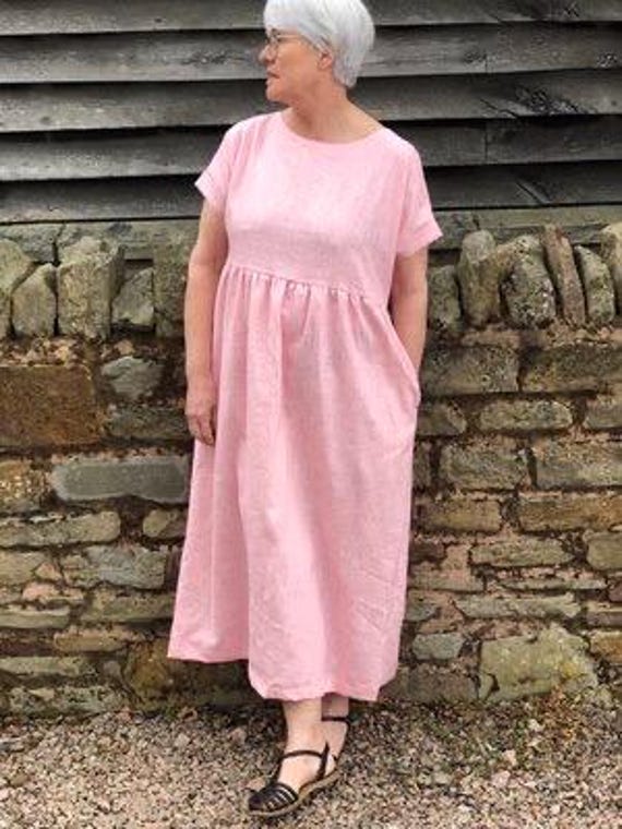 Pink Linen Amelie Dress