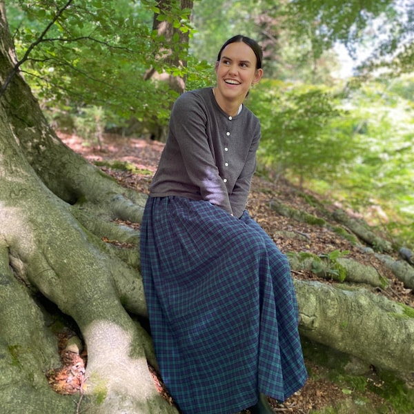 A brushed cotton tartan skirt