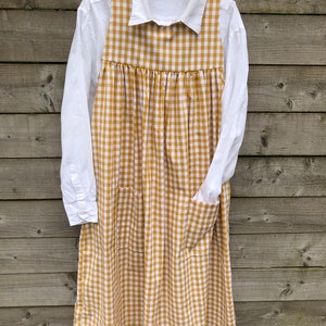 Yellow Lele gingham Pinafore Dress