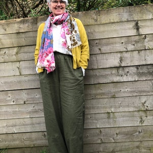 linen balloon pants Green