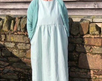 Amelie duck egg blue linen dress