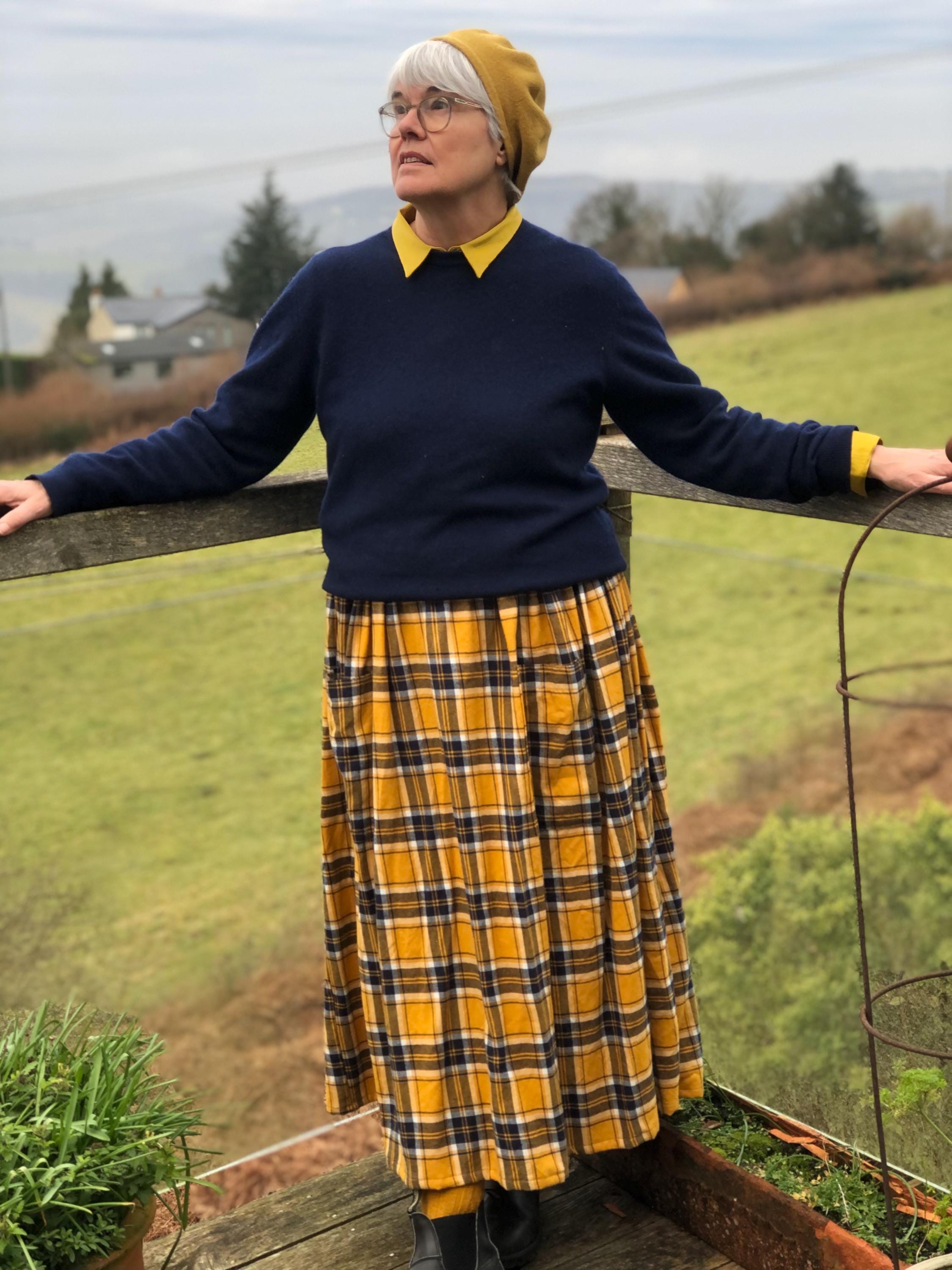 Yellow Plaid Skirt UK