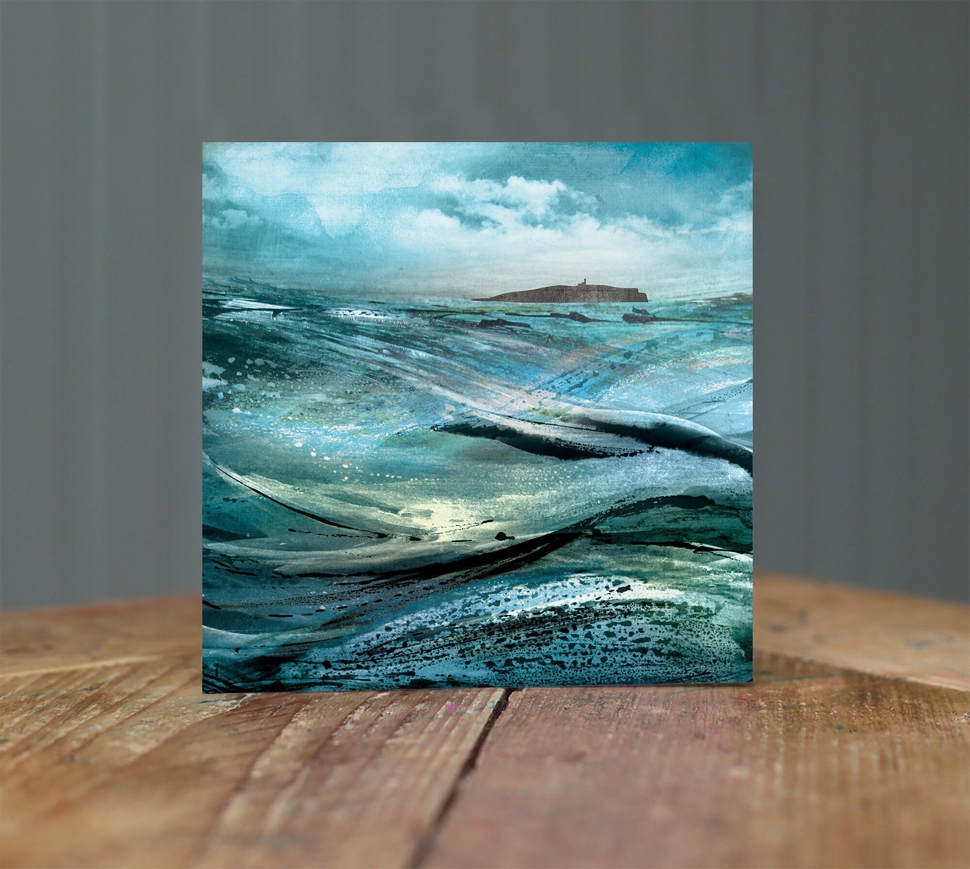 Stormy May Isle greetings card