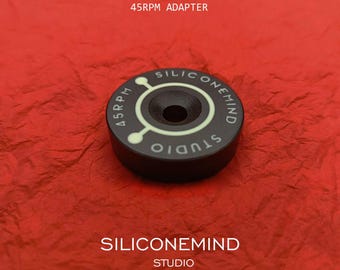 45 RPM vinyl record adapter (x1pc) for 7" single vinyl records [marked Siliconemind Studio ]