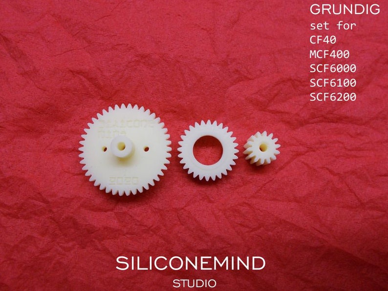 Engranajes (3 piezas) para Grundig CF40, MCF400, SCF6000, SCF6100, SCF6200 imagen 1