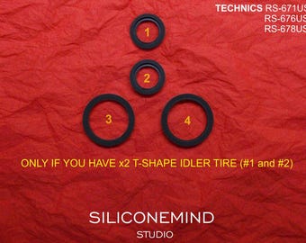 Idler tires [x4] for Technics RS-671, RS-676, RS-678, RS671, RS676, RS678 [+?]