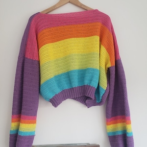 Pretty Rainbow Sweater - Size 38 40 42 44 - Cotton Model