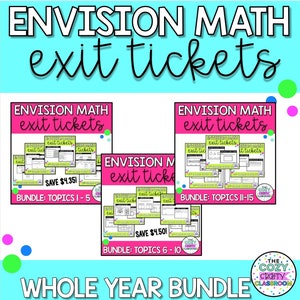 Envision Math 2nd Grade Exit Tickets (Gesamtes Bundle)