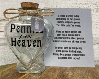 Pennies from Heaven jar w/Engraved Name Tag