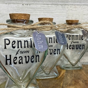 Pennies from Heaven jar w/Engraved Name Tag image 2