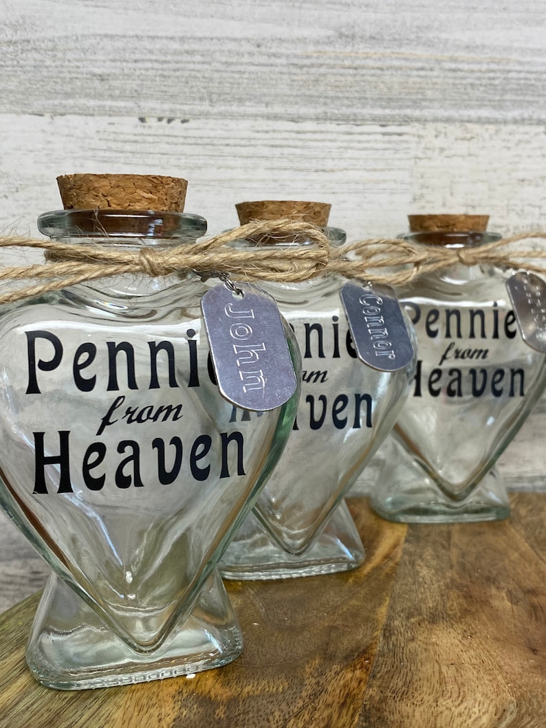 Pennies from Heaven jar w/Engraved Name Tag image 2