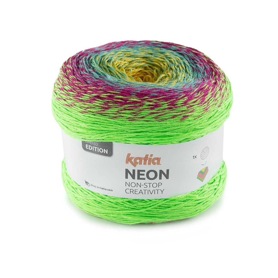 Katia Neon 4ply Shawl Cake Yarn Limited Edition Cotton Mix Etsy