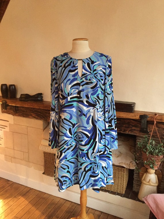 Beautiful Ossie Clark dress in different shades of