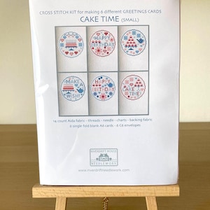 KIT de 6 cartes au point de croix pour le gâteau d'anniversaire - cartes de voeux à broder et à fabriquer par Riverdrift House