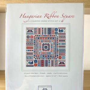 CROSS STITCH KIT Hungarian Ribbon Square Large Sampler by Riverdrift House