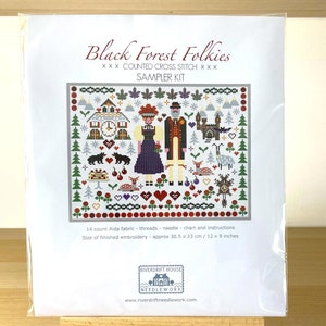 CROSS STITCH KIT Black Forest Folkies Sampler by Riverdrift House