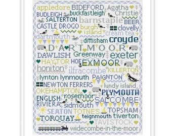 CROSS STITCH KIT Devon Birds & Words Sampler by Riverdrift House