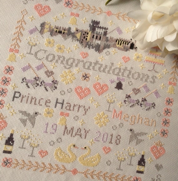 Cross stitch chart Harry /& Meghan nozze matrimonio campionatore solo Grafico