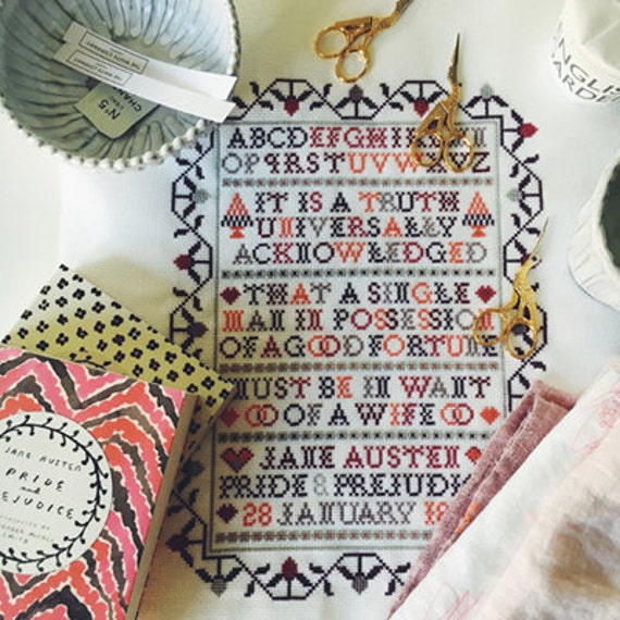 JANE AUSTEN SAMPLER KIT Counted Cross Stitch by Riverdrift House