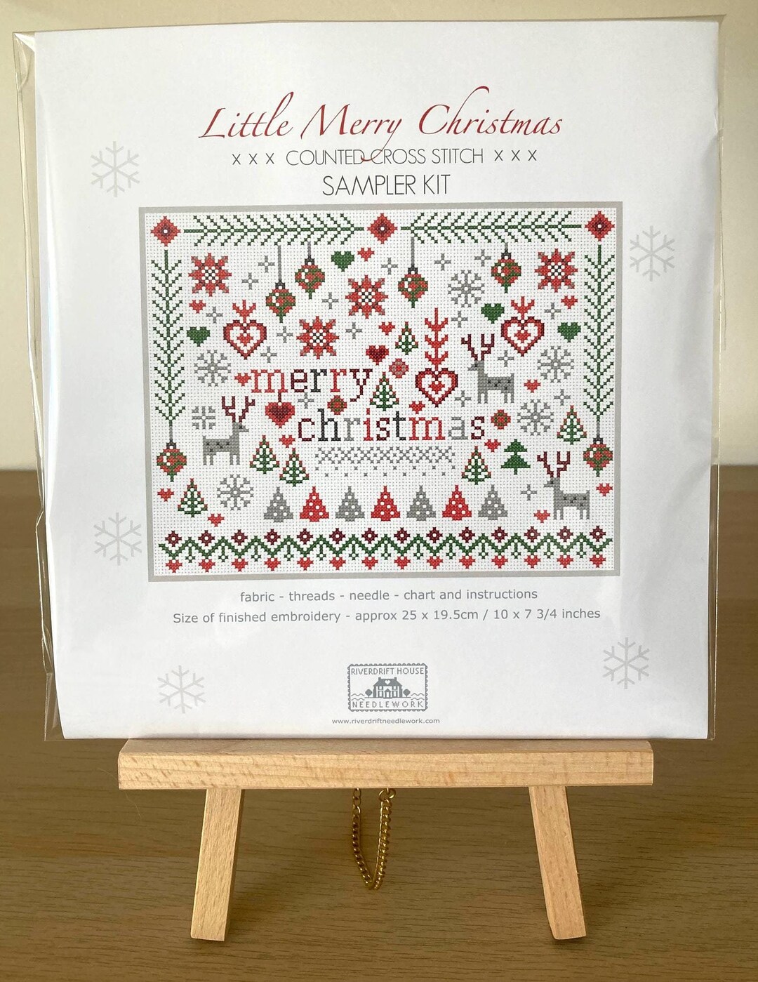 CROSS STITCH KIT Little Merry Christmas Sampler by Riverdrift House - Etsy