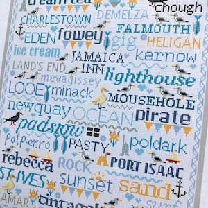 CROSS STITCH KIT Cornwall Birds & Words Sampler by Riverdrift House