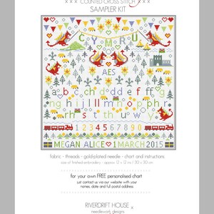CROSS STITCH KIT Nadolig Llawen Sampler by Riverdrift House Happy Christmas Welsh