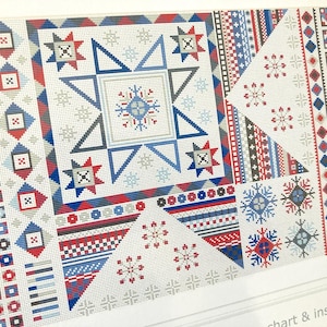 CROSS STITCH KIT Falling Star (Pink-Blue) 14 count Aida by Riverdrift House