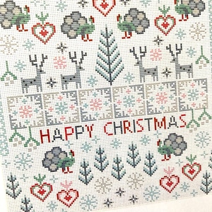 CROSS STITCH KIT Christmas Turkeys by Riverdrift House