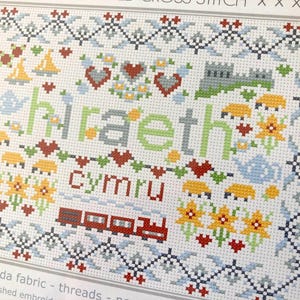 CROSS STITCH KIT Hiraeth (longing for Wales) Sampler by Riverdrift House