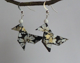 Origami Cocottes Japanse papieren oorbellen. Origami-sieraden.