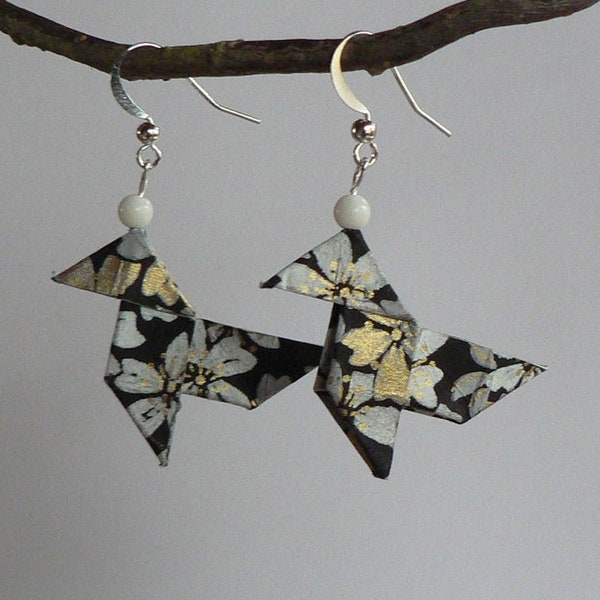 Origami Cocottes Japanese Paper Earrings. Origami jewelry.