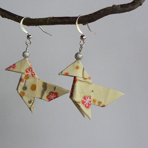 Origami Cocottes Japanese Paper Earrings.