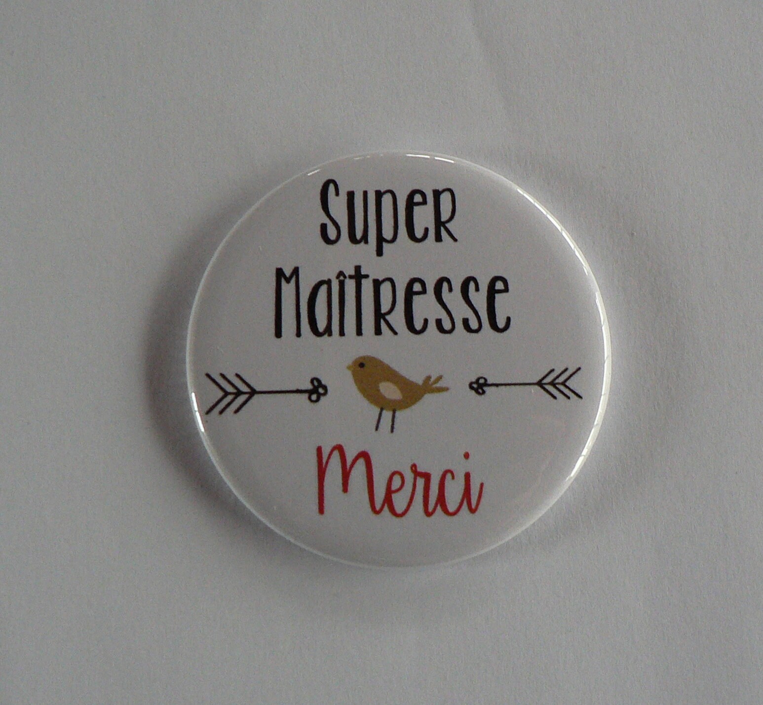 Super Maîtresse Cadeau Magnet Aimant Miroir de Poche ou Badge.