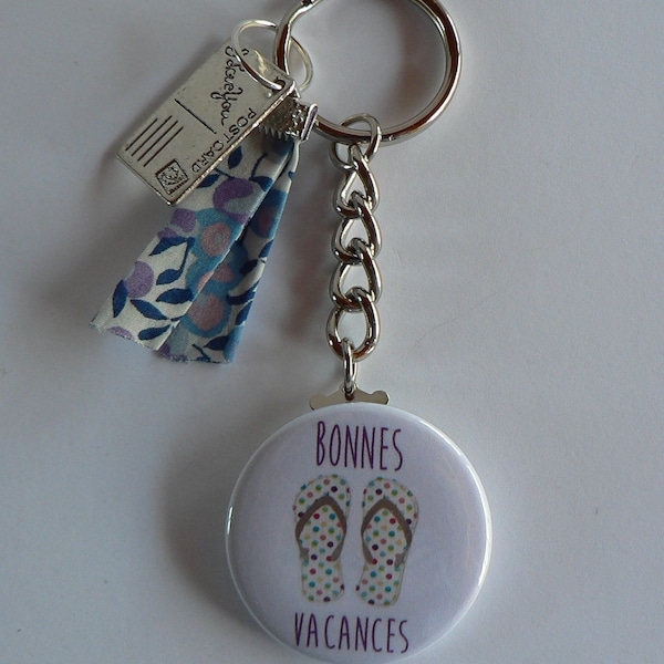 Badge Porte clés Bonnes Vacances Liberty.