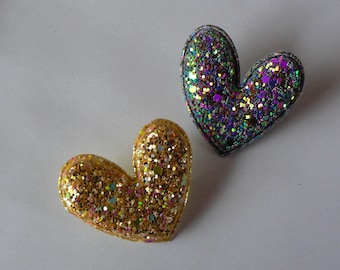 Broche Coeur Paillettes