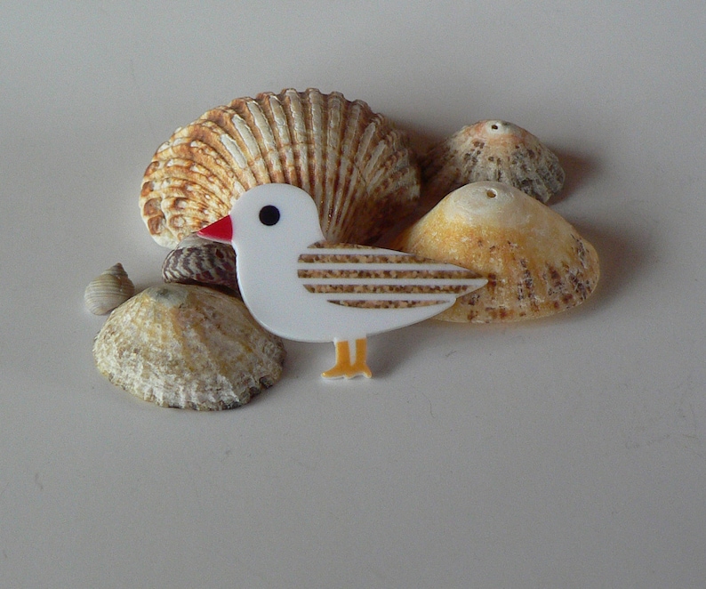 Broche Mouette Sable Marinière. image 3