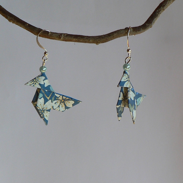 Origami Cocottes Japanese Paper earrings.