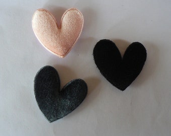 Broche Coeur Tissu Velours ras.